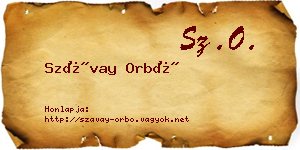 Szávay Orbó névjegykártya